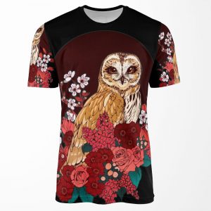 Owl Floral Eclipse All-over-print T-shirt