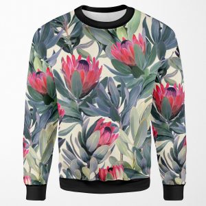 Painted Protea Pattern All-over-print Unisex Sweatshirt