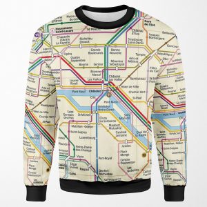 Paris Metro Map All-over-print Unisex Sweatshirt