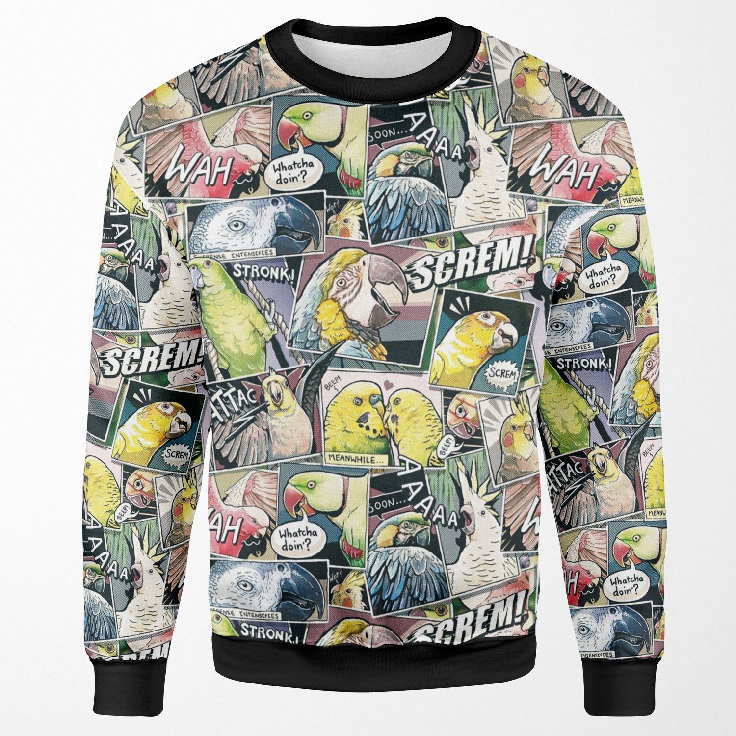 Parrots Comic Style All-over-print Unisex Sweatshirt