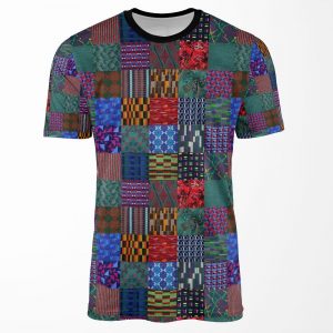 Patchwork London Transport Fabric Montage All-over-print T-shirt