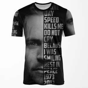 Paul Walker Text Portrait All-over-print T-shirt