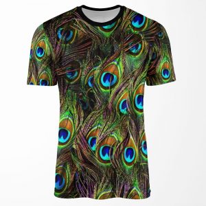 Peacock Feathers Invasion All-over-print T-shirt