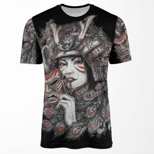 Peacock Samurai All-over-print T-shirt