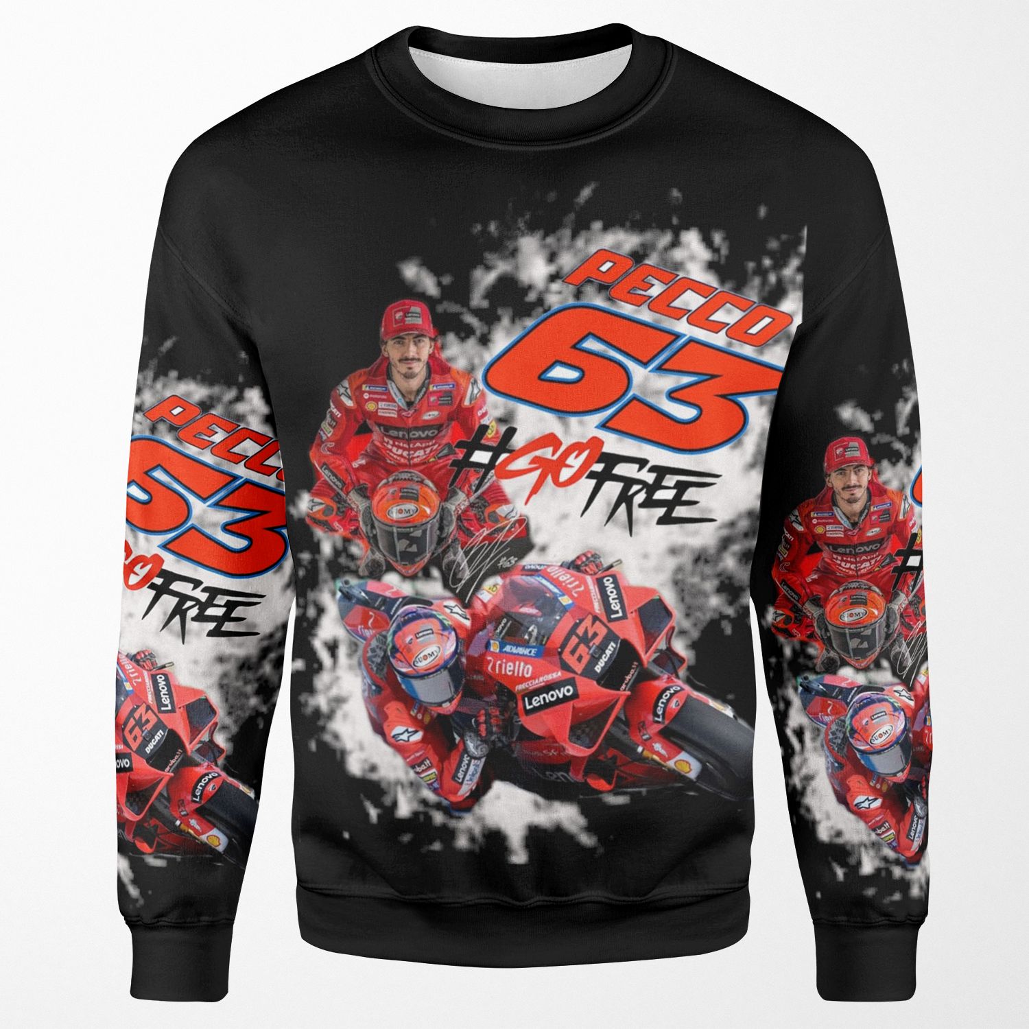 Pecco Bagnaia Francesco Bagnaia 2022 Moto Gp 63 2021 Motogp Gift All-over-print Unisex Sweatshirt