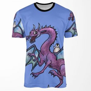 Penguin And Dragon Save The Day All-over-print T-shirt