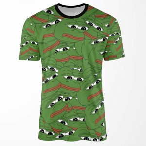 Pepe Allover Pattern Sad Frog Meme All-over-print T-shirt