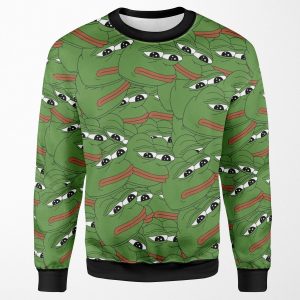 Pepe Allover Pattern Sad Frog Meme All-over-print Unisex Sweatshirt