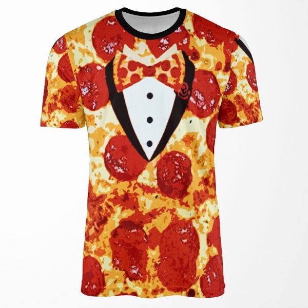 Pepperoni Pizza Tuxedo All-over-print T-shirt