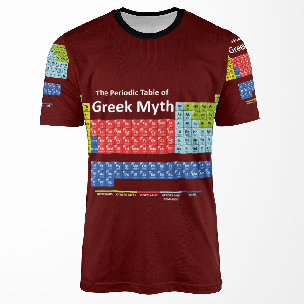 Periodic Table Of Greek Mythology All-over-print T-shirt
