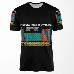 Periodic Table Of Synthpop Dark Background All-over-print T-shirt