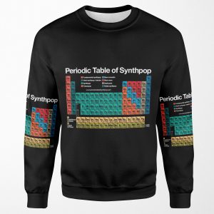 Periodic Table Of Synthpop Dark Background All-over-print Unisex Sweatshirt