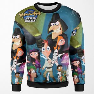 Phineas And Ferb Star Wars All-over-print Unisex Sweatshirt