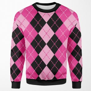 Pink Argyle Design All-over-print Unisex Sweatshirt