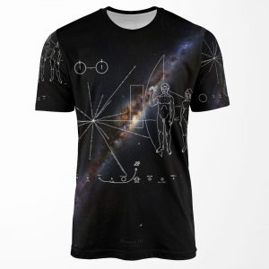 Pioneer 10 And Pioneer Plaque And Milky Way Galaxy All-over-print T-shirt