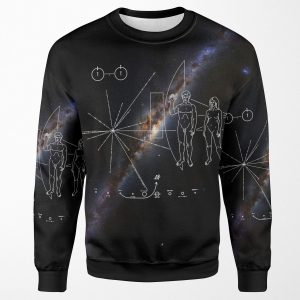 Pioneer 10 And Pioneer Plaque And Milky Way Galaxy All-over-print Unisex Sweatshirt