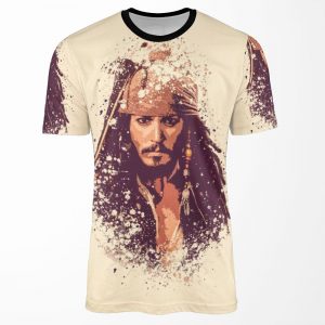 Pirates Of The Caribbean Jack Sparrow Splatter All-over-print T-shirt