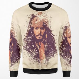 Pirates Of The Caribbean Jack Sparrow Splatter All-over-print Unisex Sweatshirt