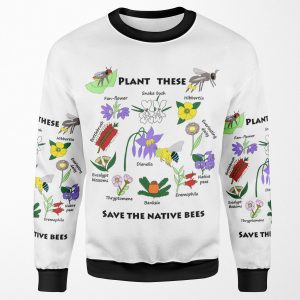 Plant These Save The Native Bees All-over-print Unisex Sweatshirt