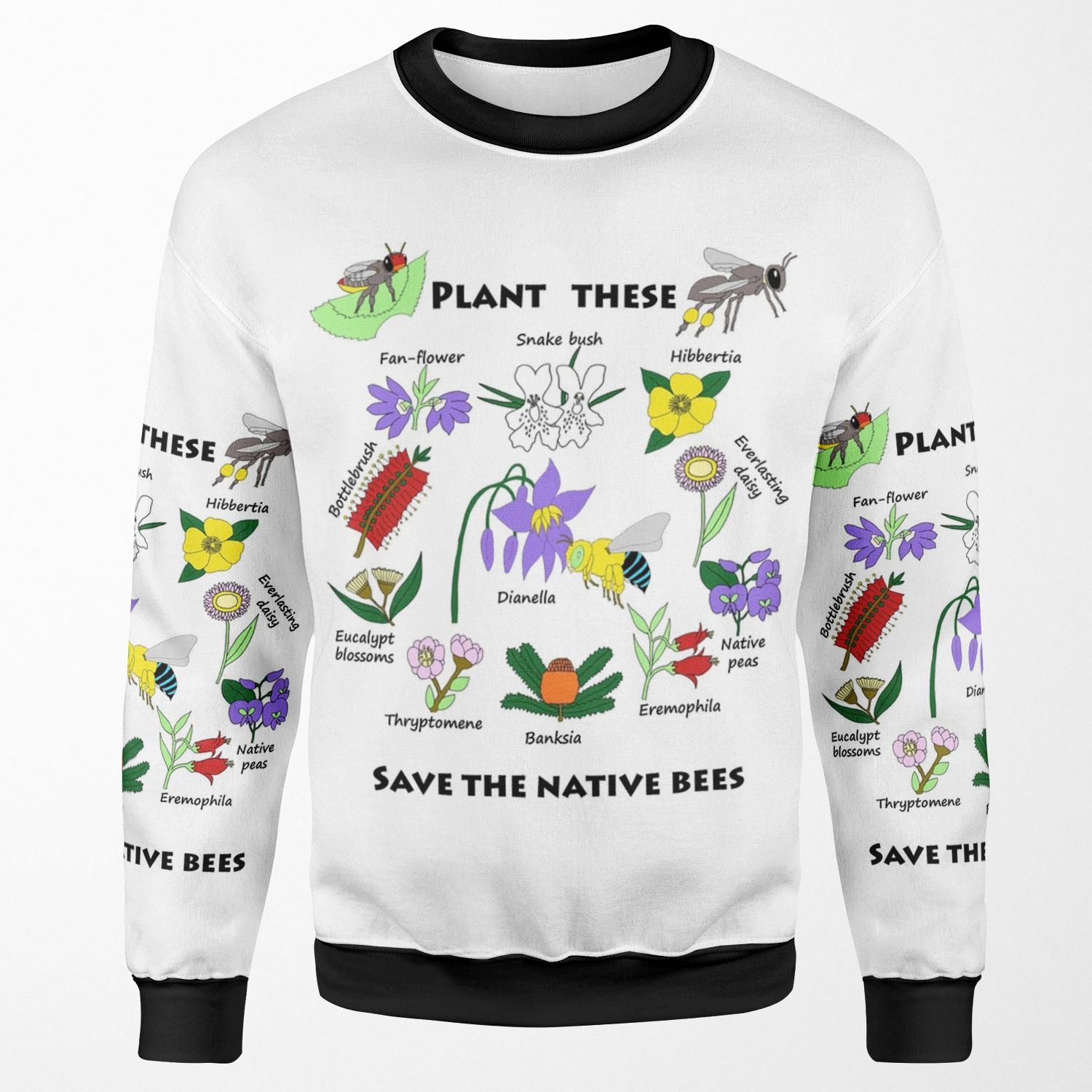 Plant These Save The Native Bees All-over-print Unisex Sweatshirt