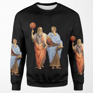 Plato And Aristotle In Epic Basketball Match All-over-print Unisex Sweatshirt