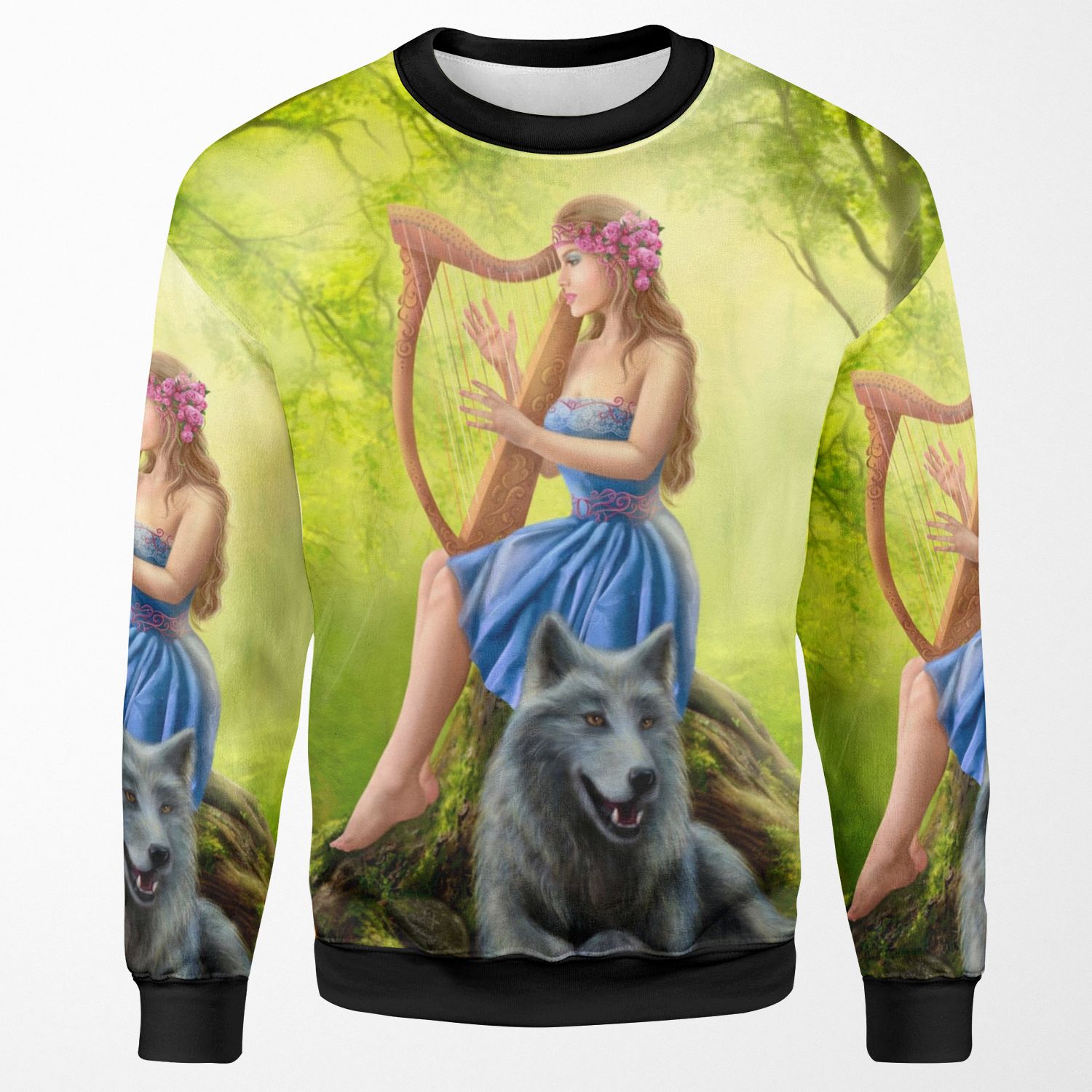 Playing The Harp All-over-print Unisex Sweatshirt