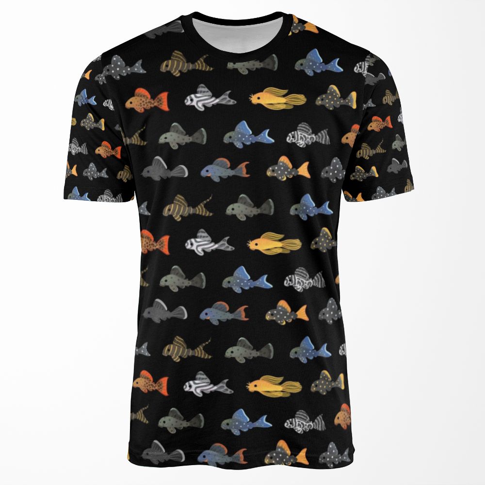 Pleco Black All-over-print T-shirt