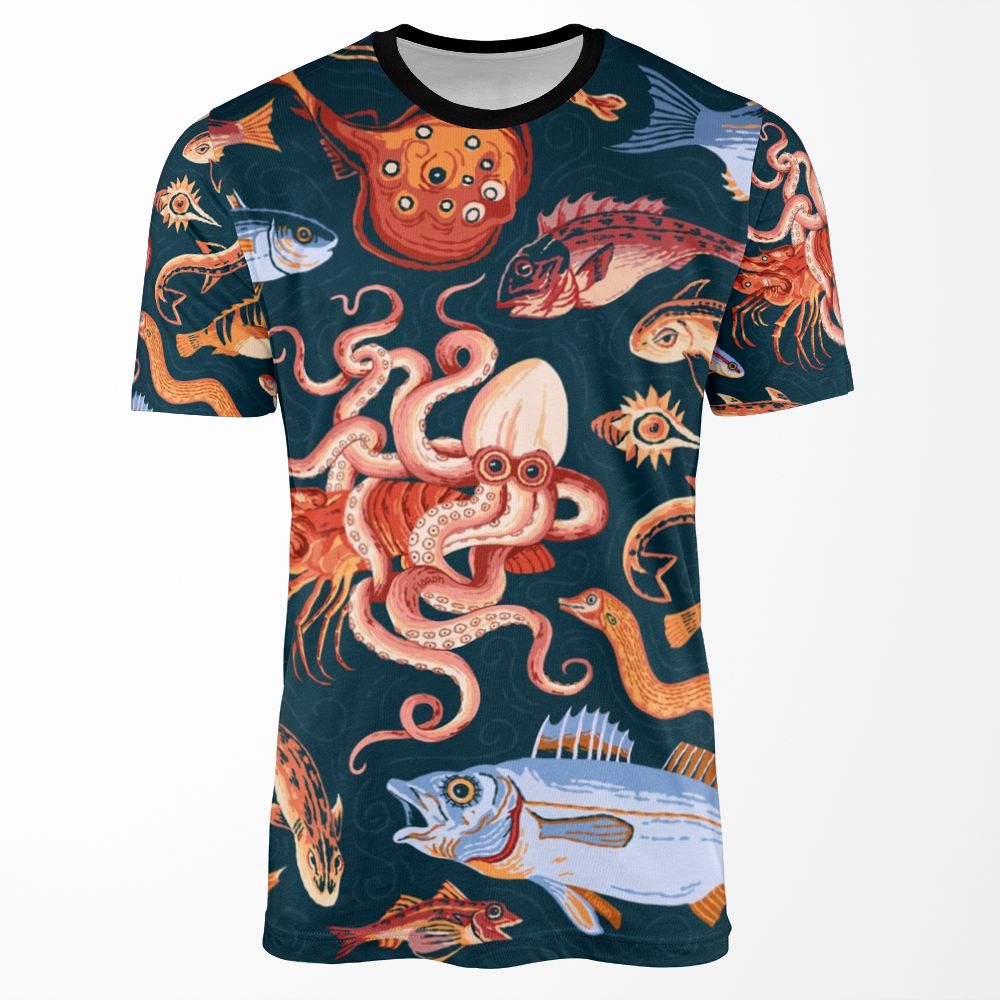 Pompeii Marine Mosaic All-over-print T-shirt