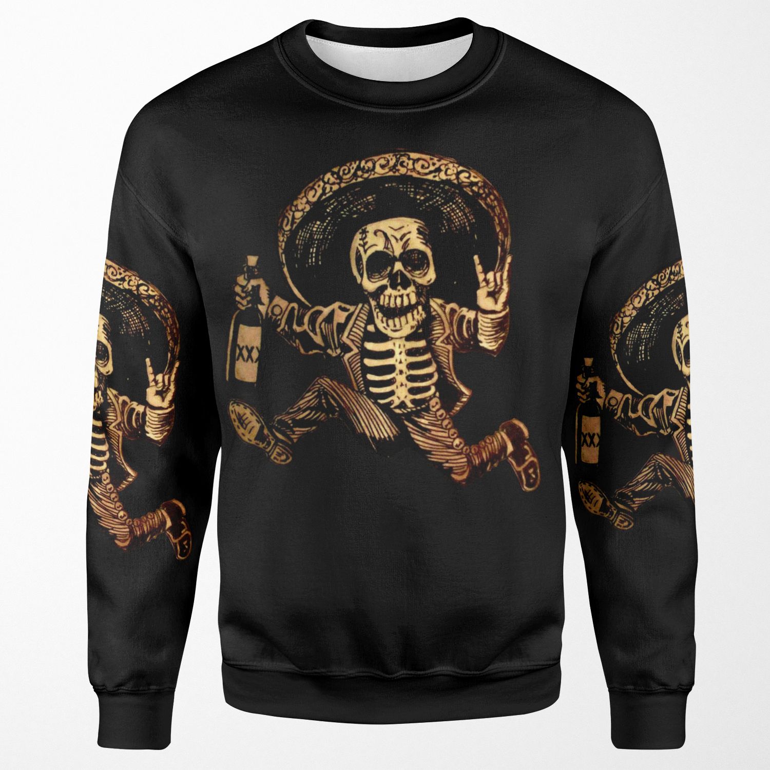 Posada Day Of The Dead Outlaw All-over-print Unisex Sweatshirt
