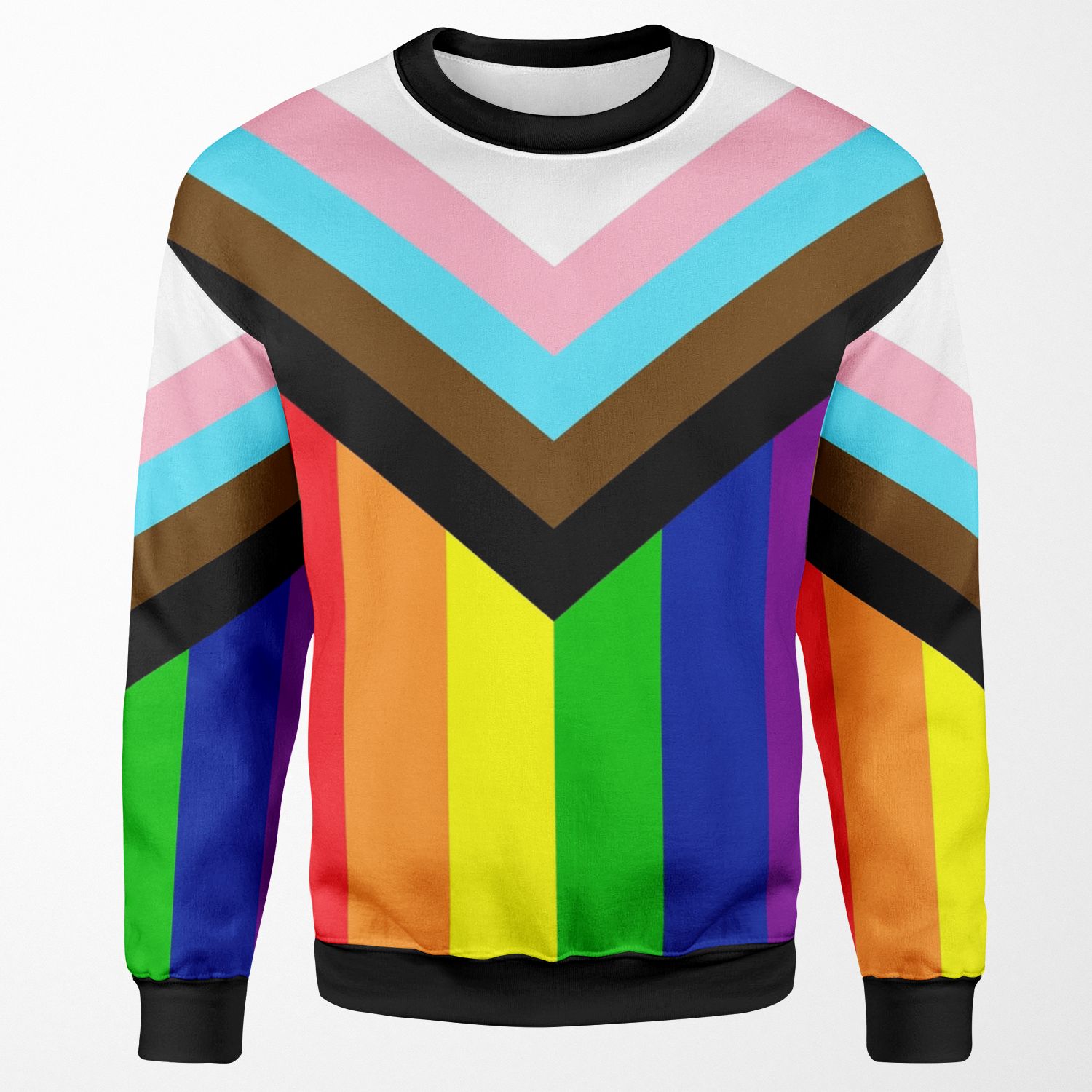 Progressive Rainbow Flag Pride All-over-print Unisex Sweatshirt