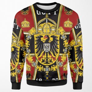 Prussian Battle Flag Of 1870 On Red All-over-print Unisex Sweatshirt