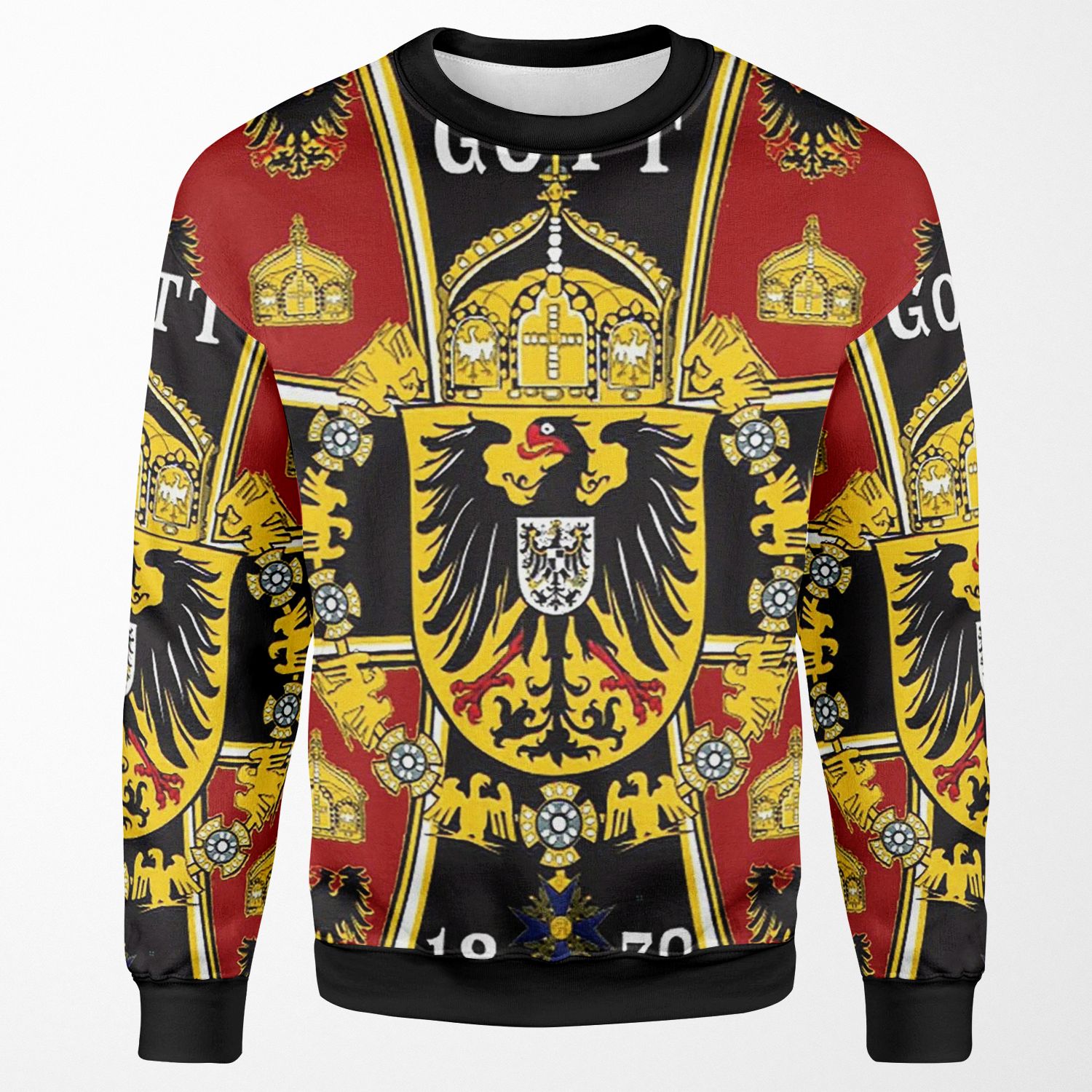 Prussian Battle Flag Of 1870 On Red All-over-print Unisex Sweatshirt