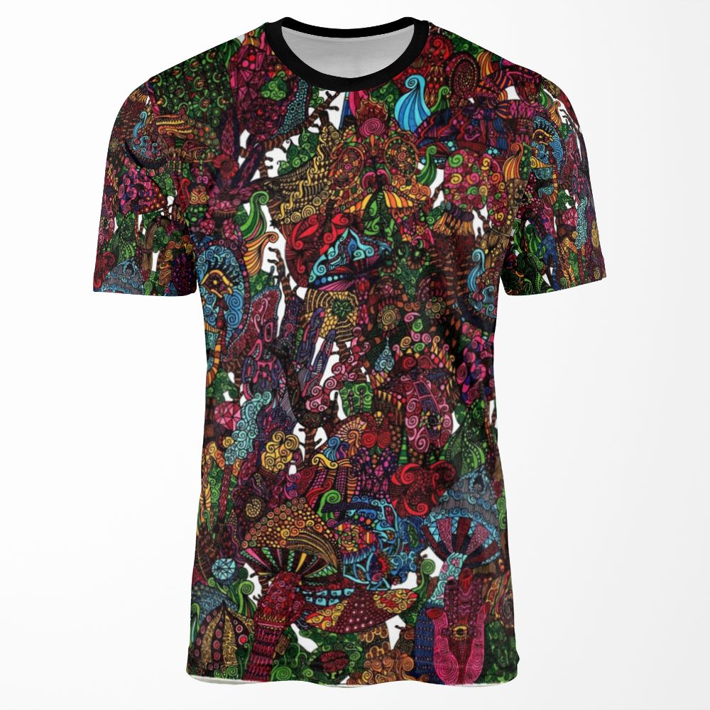 Psychedelic Cartoon All-over-print T-shirt