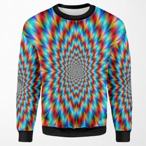 Psychedelic Optical Illusion Rainbow Pattern All-over-print Unisex Sweatshirt