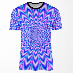 Psychedelic Pulse In Blue And Pink All-over-print T-shirt