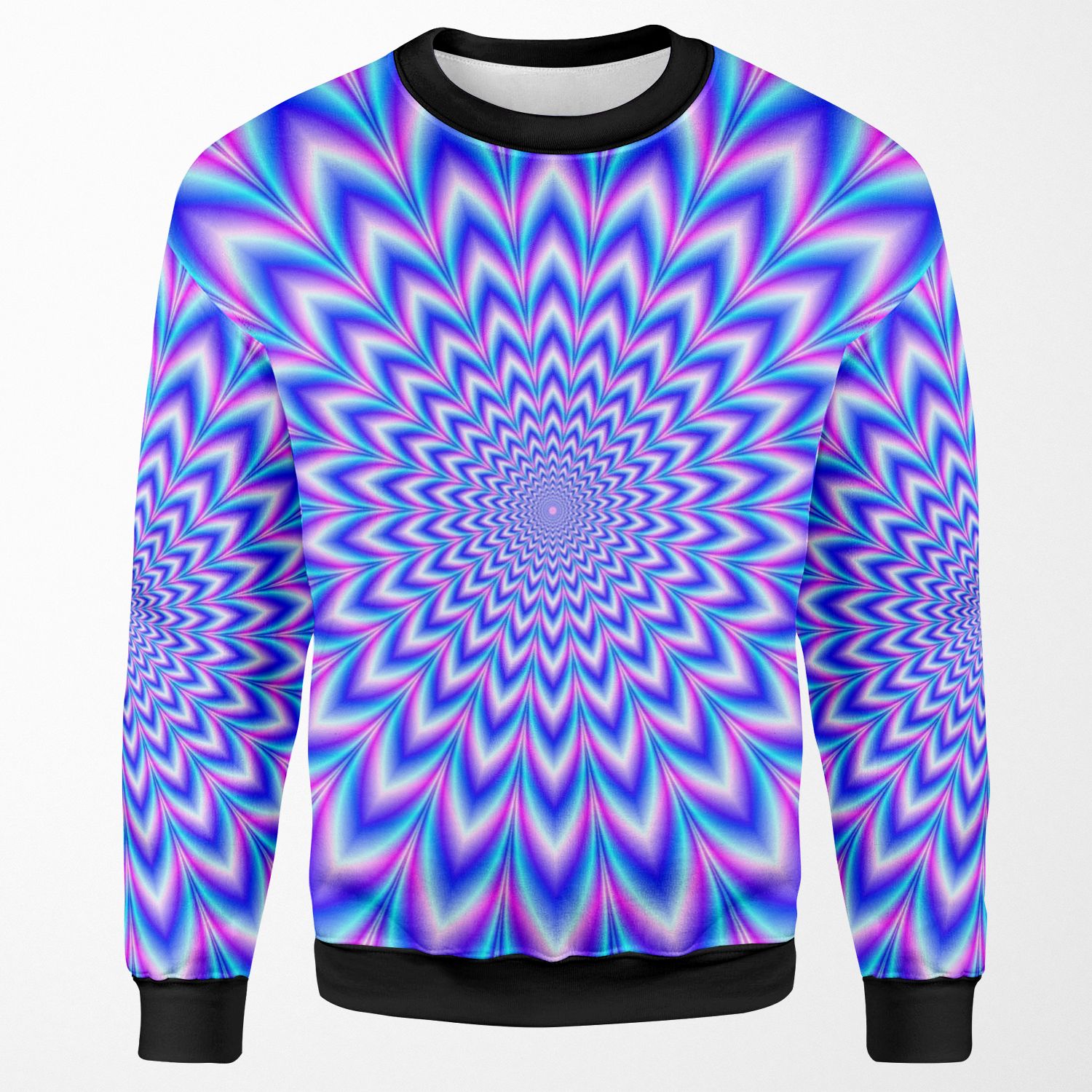 Psychedelic Pulse In Blue And Pink All-over-print Unisex Sweatshirt