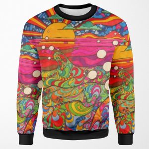 Psychedelic Trippy Hippy Colorful Illustration All-over-print Unisex Sweatshirt
