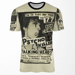 Psycho Killer Talking Heads Post Punk Concert Poster 1977 All-over-print T-shirt