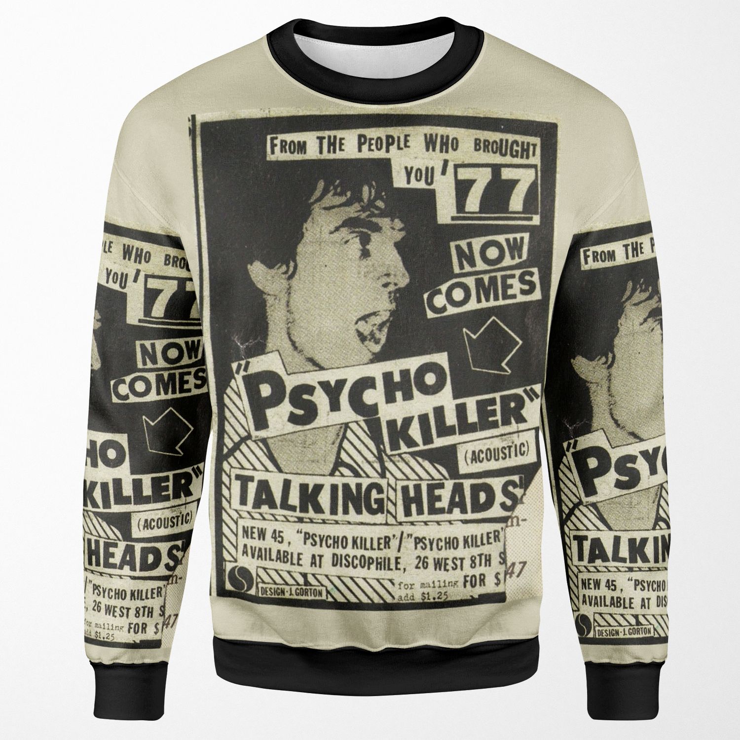 Psycho Killer Talking Heads Post Punk Concert Poster 1977 All-over-print Unisex Sweatshirt