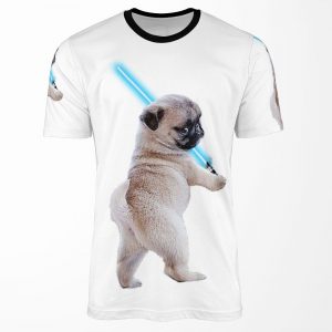 Pug With Lightsaber All-over-print T-shirt