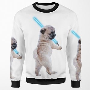 Pug With Lightsaber All-over-print Unisex Sweatshirt