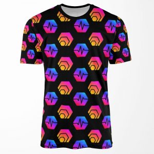 Pulse Chain And Hex Crypto Logo Pattern All-over-print T-shirt
