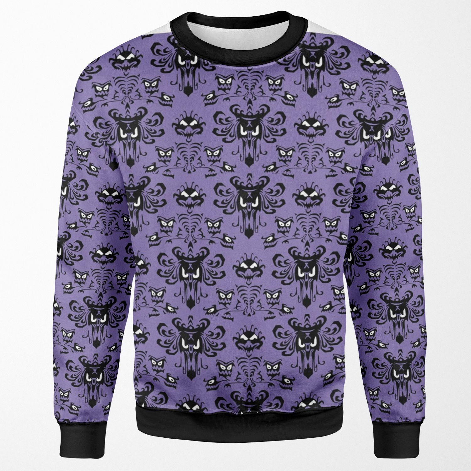 Purple Haunted Mansion Wallpaper All-over-print Unisex Sweatshirt