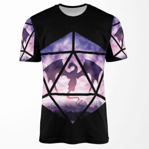 Purple Sky Dragon D20 All-over-print T-shirt