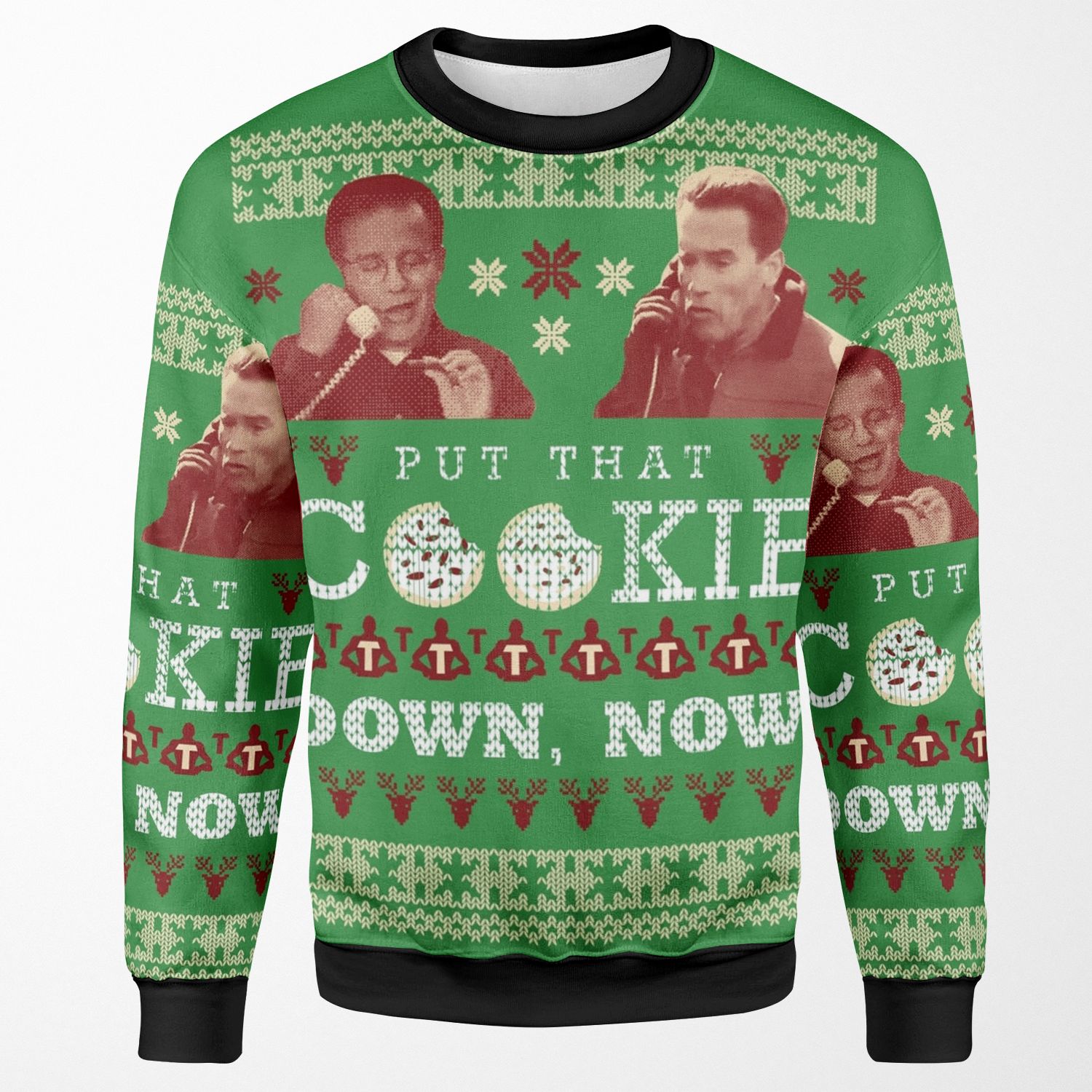 Put That Cookie Down Now Ugly Sweater Design All-over-print Unisex Sweatshirt