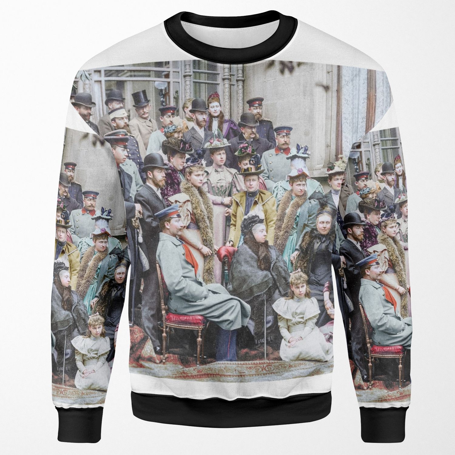 Queen Victoria And Her Family Including King Edward Vii Tsar Nicholas Ii Tsarina Alexandra Kaiser Wilhelm Ii And Empress Frederick At A Wedding In Coburg Germany 1894 All-over-print Unisex Sweatshirt