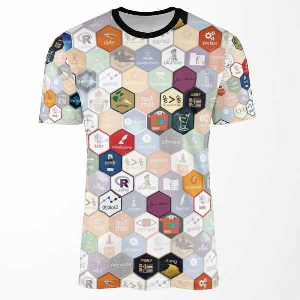 R Hex Fabric Small Hexes All-over-print T-shirt
