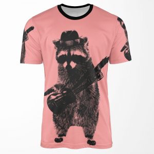 Raccoon Wielding Ukulele All-over-print T-shirt