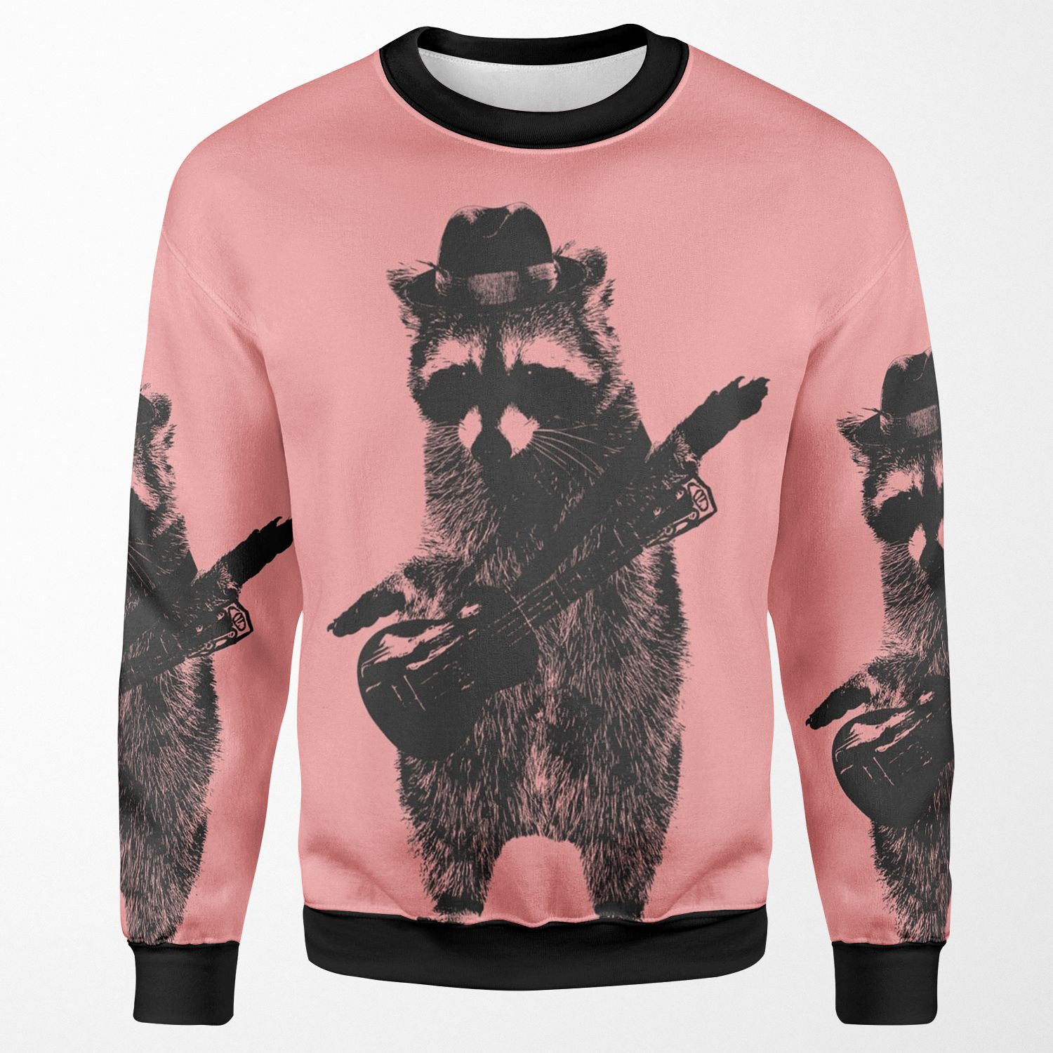 Raccoon Wielding Ukulele All-over-print Unisex Sweatshirt
