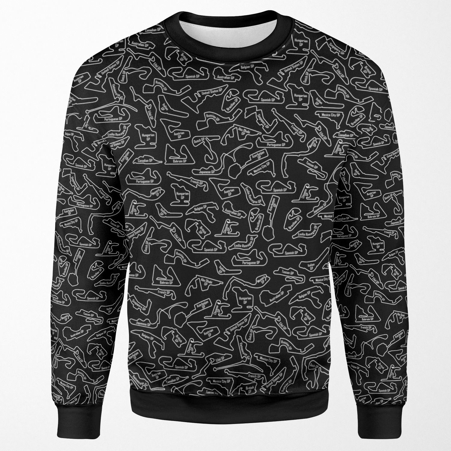 Race Circuits Pattern All-over-print Unisex Sweatshirt